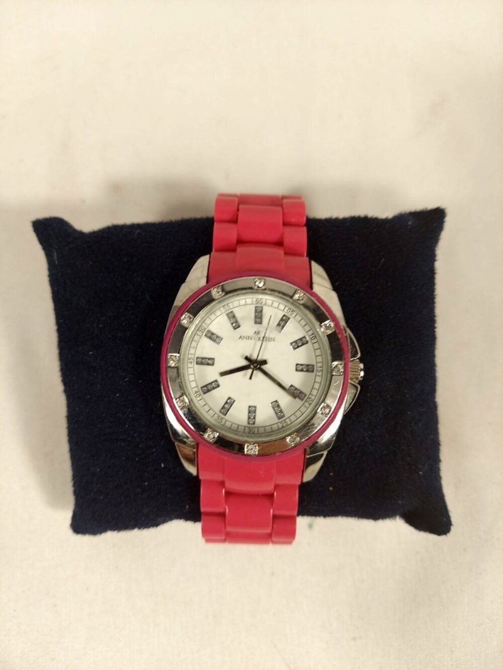Anne Klein 1991 Y2K Hot Pink Rhinestone Watch NOS